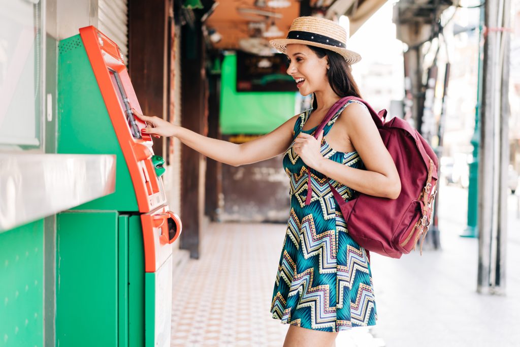 Women traveling on ATM security