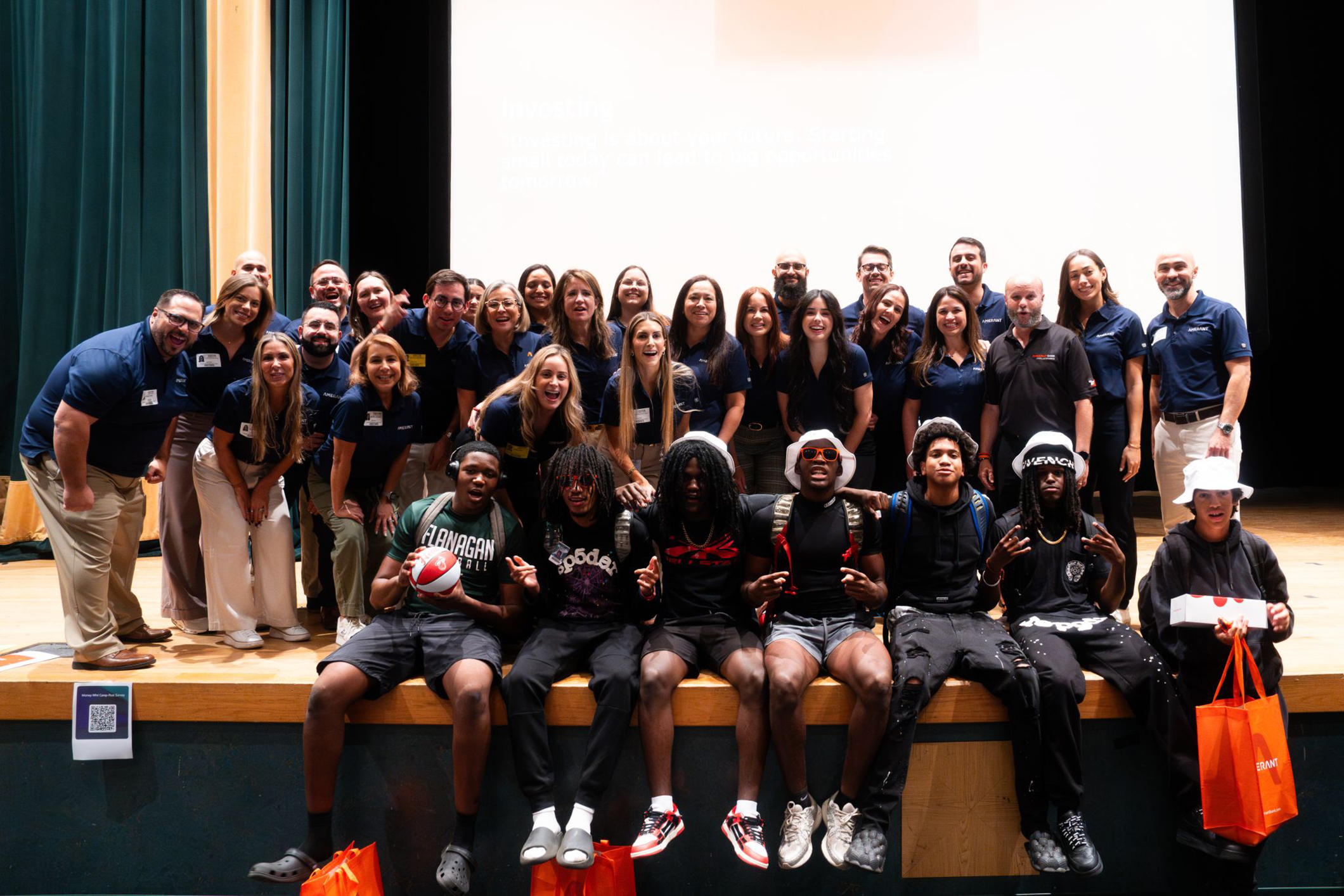 Amerant team at flanagan high school money mini camp
