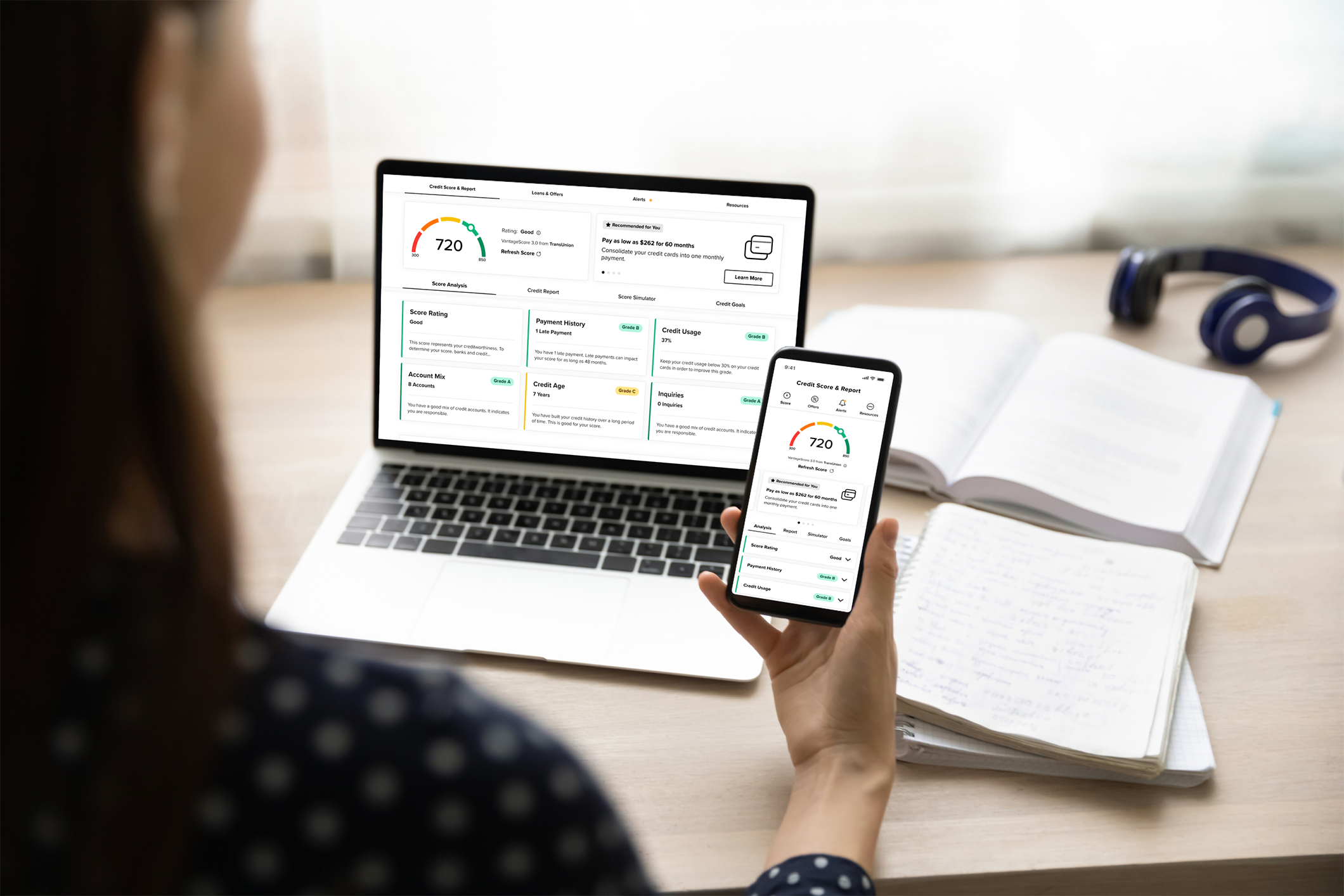 credit insights desktop and mobile image
